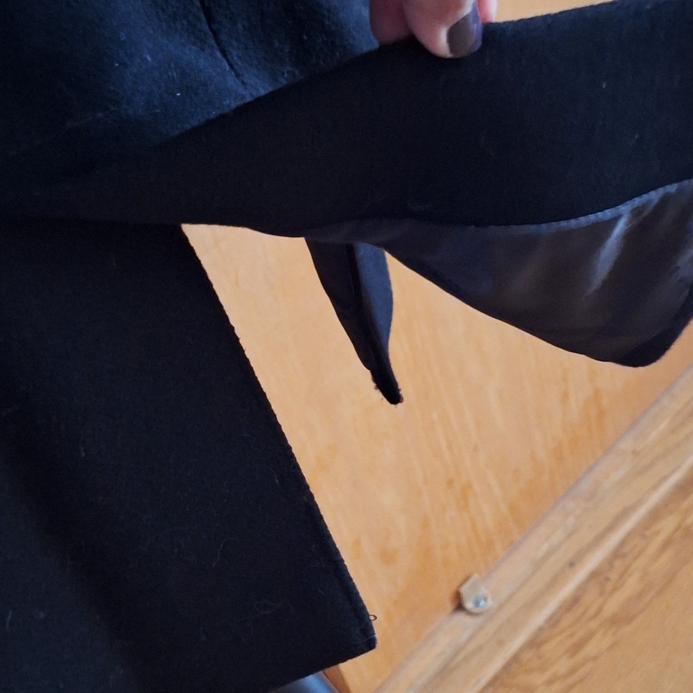 Trina Turk  Black Wool Blend Military Coat Size 2 - Picture 10 of 15